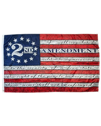 distressed Second Amendment Betsy Ross printed polyester flag